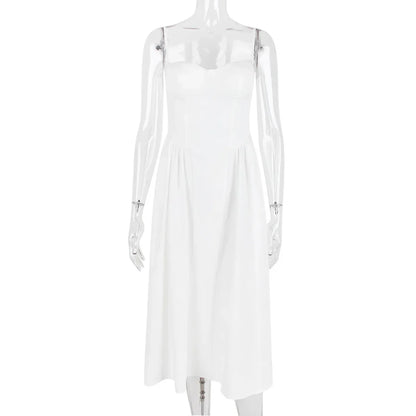 Kvinnors Midi Klänning Fyrkantig Halsringning Polyester Spandex-3