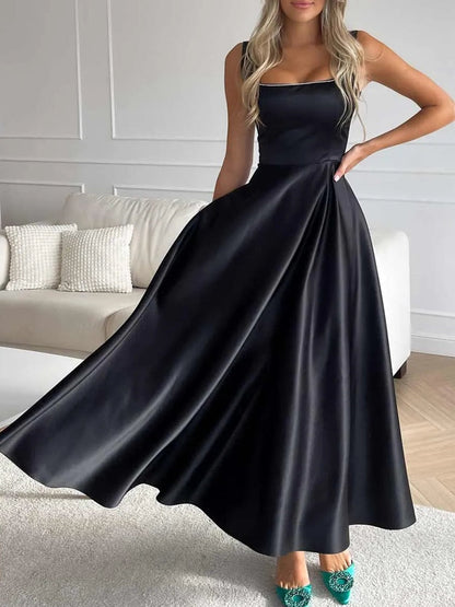 Dam Cocktailklänning A-Linje Polyester Elegant-1