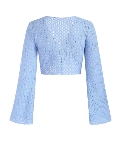 Långärmad Strandtopp för Dam i 100% Bomull – Trendig och Bekväm för Sommaraktiviteter 3