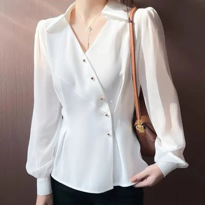 Variant image for Vit Blus Dam Minimalistisk Lätt Polyester-6