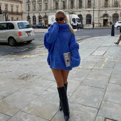 Dam Oversized Turtleneck Tröja Tjock Akryl 5