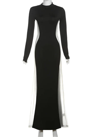 Variant image for Dam Maxiklänning O-hals Transparent Detaljer Polyester-1