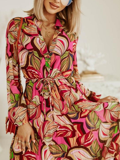 Dam Midi Klänning Veckad Polyester och Bomull - Fina Dam Klänningar för Alla Tillfällen-5