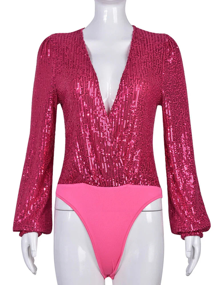 Variant image for Dam Bodysuit Monokrom Paljett Polyester-1