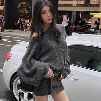 Dam Stickad Tröja med Klockhylsor Mjuk Akryl-2