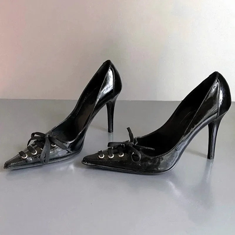 Dam Pumps Spetsiga Klackar PU-material-3