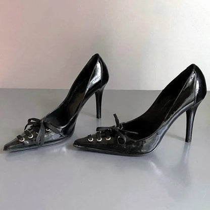 Dam Pumps Spetsiga Klackar PU-material-3