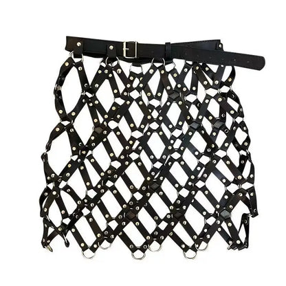 Kjol Dam Klubbkjol Syntetiskt Läder Medium Stretch Ovanför Knäet-4