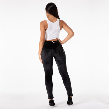 Dam Byxor Mjuka Stickade i Bomull och Spandex-2