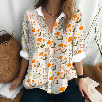 Dam Blus Lätt och Lyxig 100% Polyester Elegant Stil Normal Passform-3