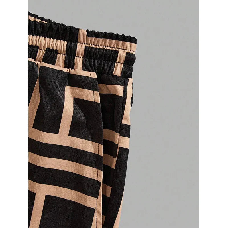 Tvådelat Set Dam Tecknat Tryck Polyester Normal Passform-4