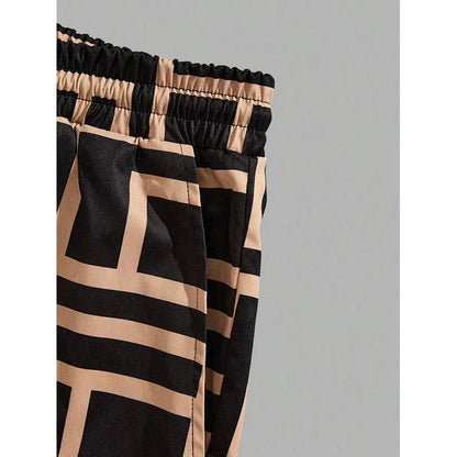 Tvådelat Set Dam Tecknat Tryck Polyester Normal Passform-4