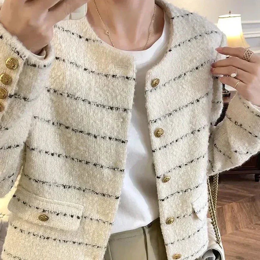 Kort Tweedjacka Dam – Trendig Kort Dunjacka för Vinter med Mjuk Passform och Elegant Stil 2