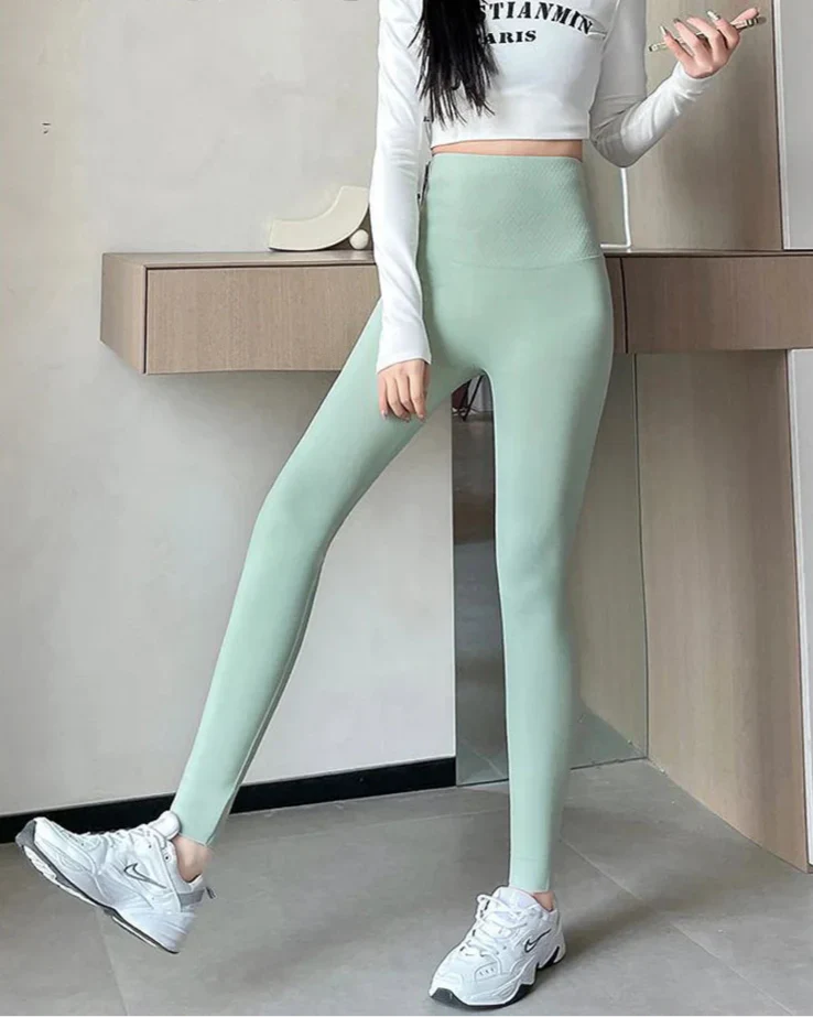 Damleggings Hög Midja Sömlös Spandex Nylon-6