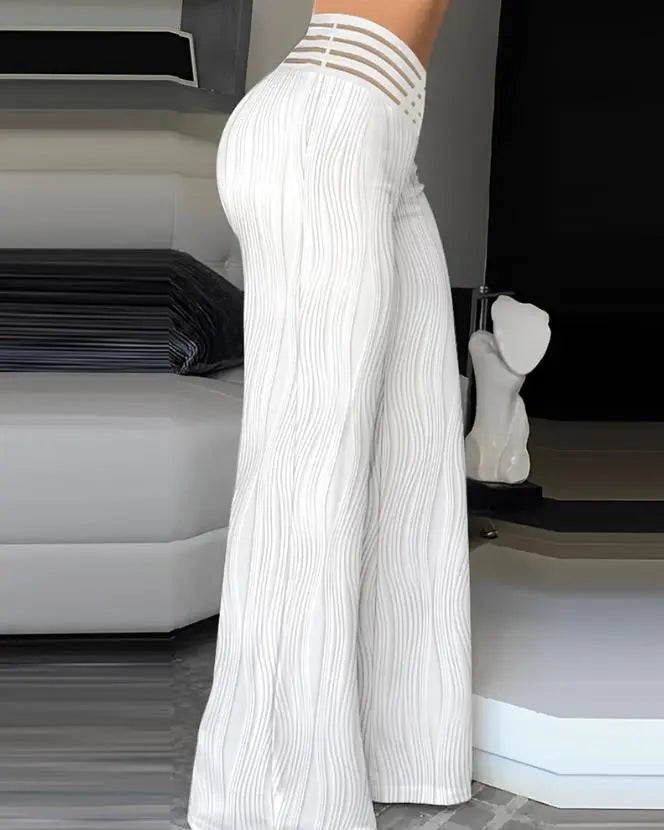 Kvinnors Ankel Längd Byxor i Bomull och Polyester med Elastiskt Midjeband - Modern och Bekväm Passform 2