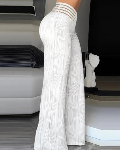 Kvinnors Ankel Längd Byxor i Bomull och Polyester med Elastiskt Midjeband - Modern och Bekväm Passform 2