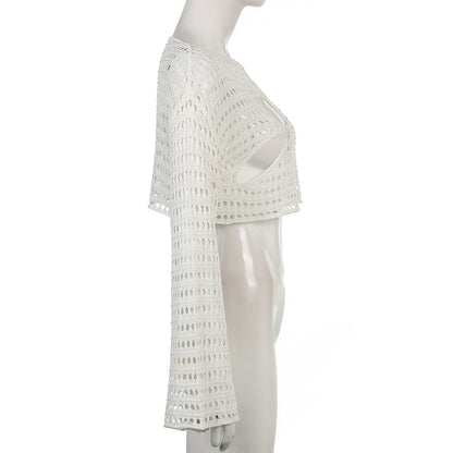 Dam Topp Långärmad Lätt Polyester Löst Sittande-4