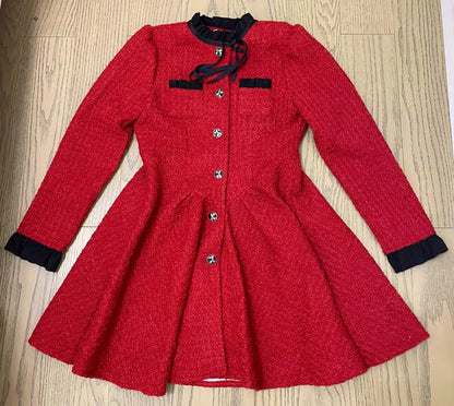 Kvinnors Miniklänning A-linjeformad Polyester Puffärmar 11