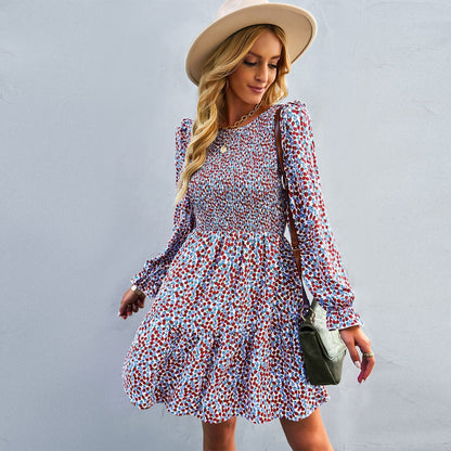 Dam Klänning Flare Avslappnad 100% Bomull-2