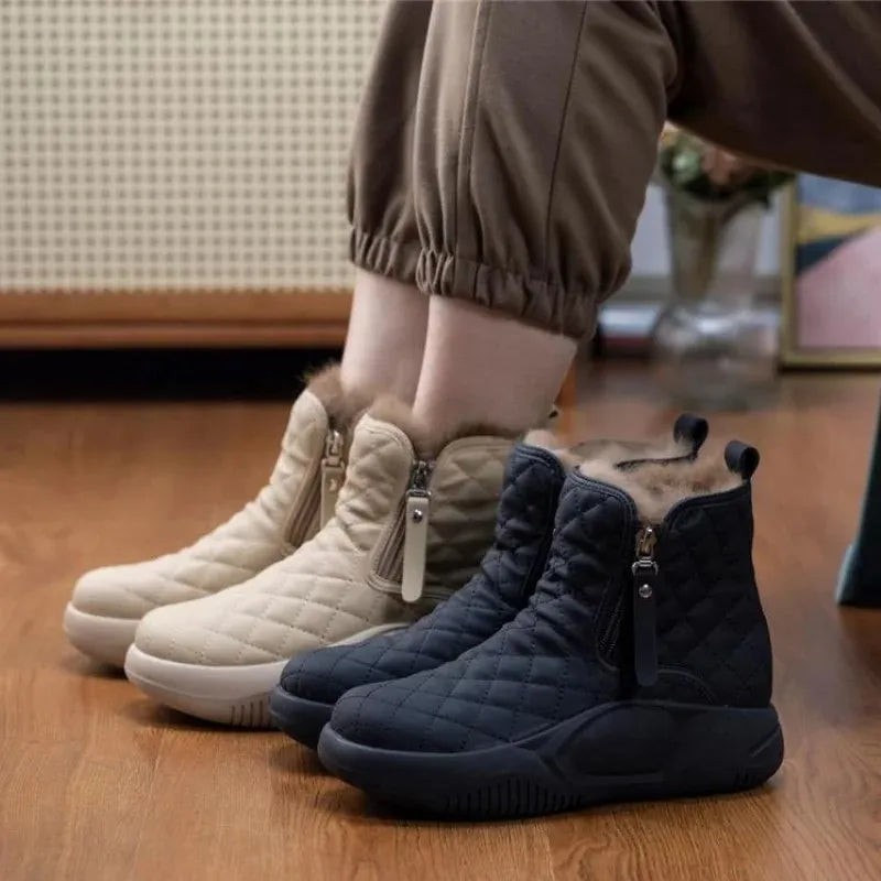 Kvinnors Snöstövlar Med Dragkedja Tjock Sula Syntetisk Textil 4