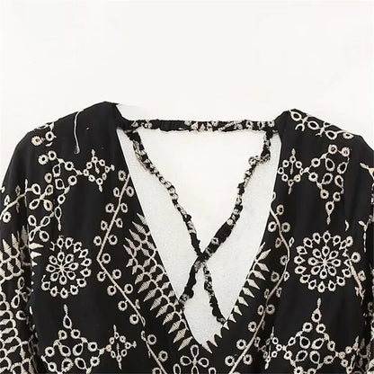 Dam Midi Klänning A-linje V-ringning Polyester för Fina Tillfällen-3