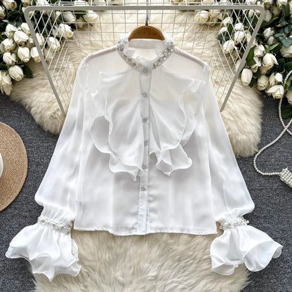 Variant image for Dam Blus Klassisk Patchwork Polyester Lång Ärm Normal Längd-4