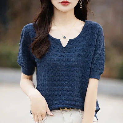 Dam Kort Klänning Elegant Polyester för Sommar-1