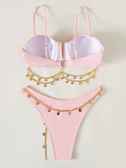 Dam Bikini Set Strandlook Spandex Polyester-4