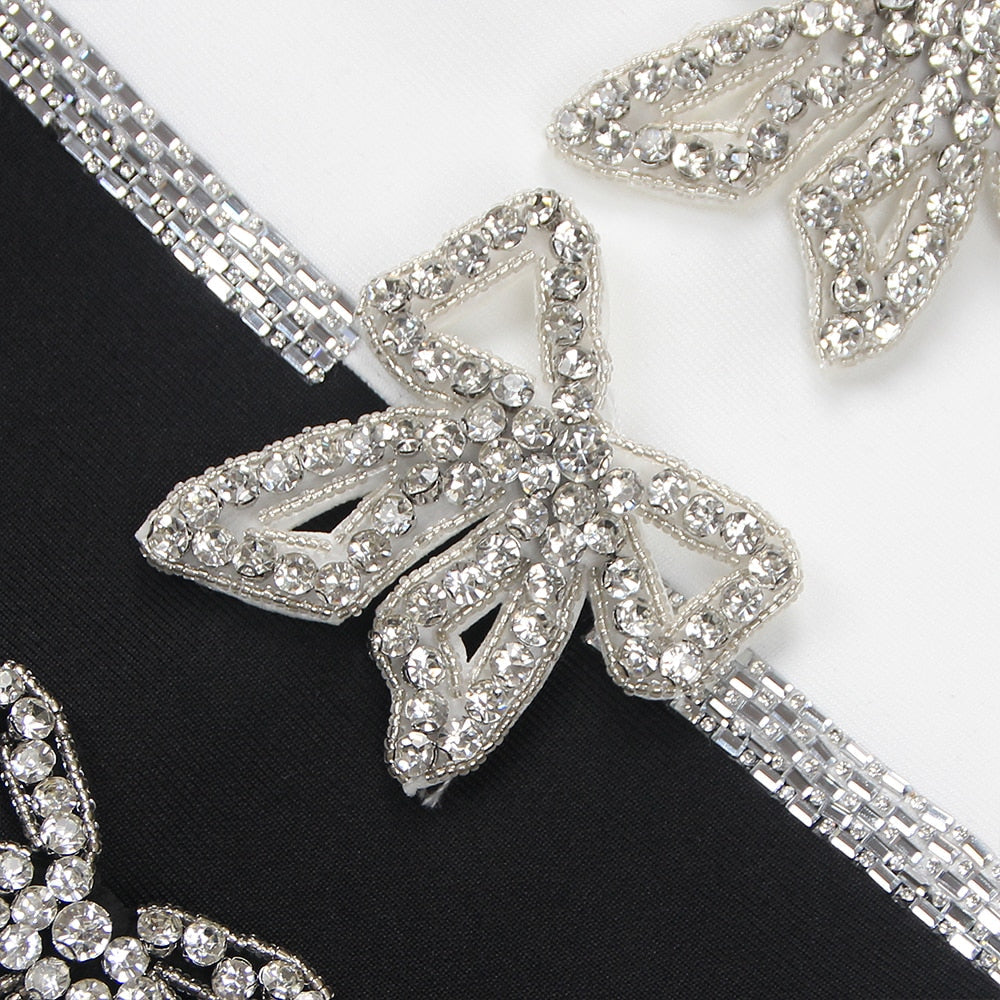 Dam Miniklänning Ärmlös Lapptäcksmönster Nylon Spandex-5