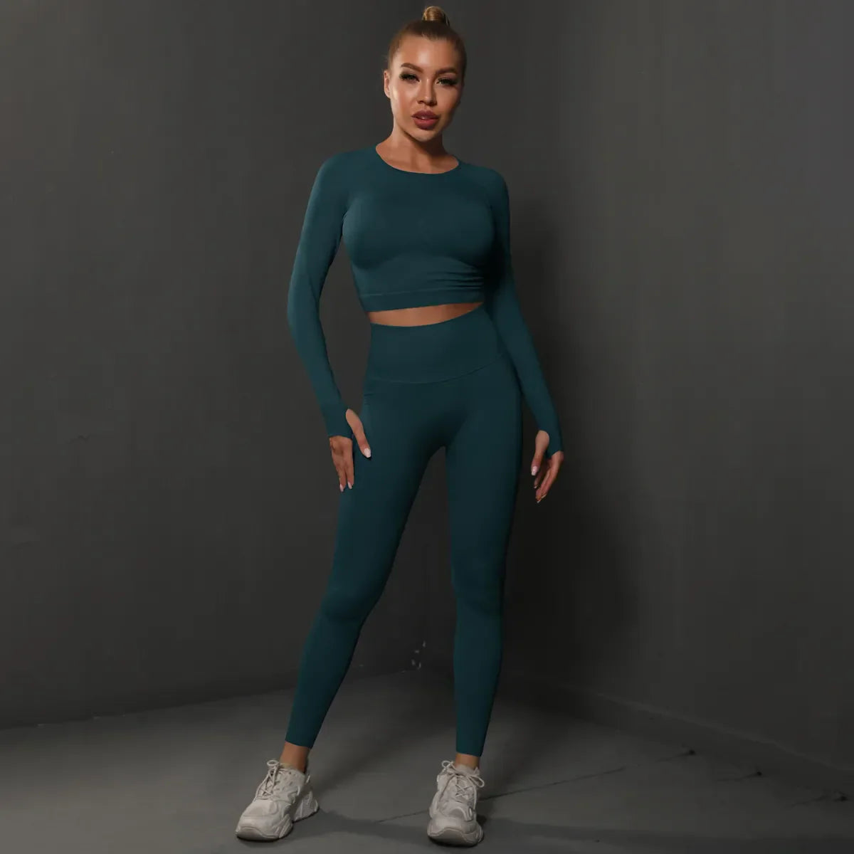 Variant image for Dam Aktiva Byxor Hög Midja Andningsbart Spandex Nylon-13
