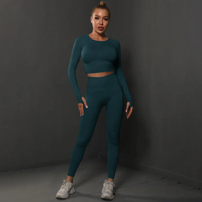 Variant image for Dam Aktiva Byxor Hög Midja Andningsbart Spandex Nylon-13