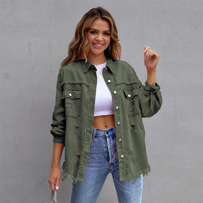 Klassische Damenjacke aus Hochwertigem Denim – Zeitloser Stil, Praktische Taschen, Normal Passform, S bis XL 9