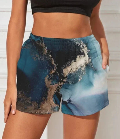 Damshorts Modern Hög Midja Lätt Bomull-3