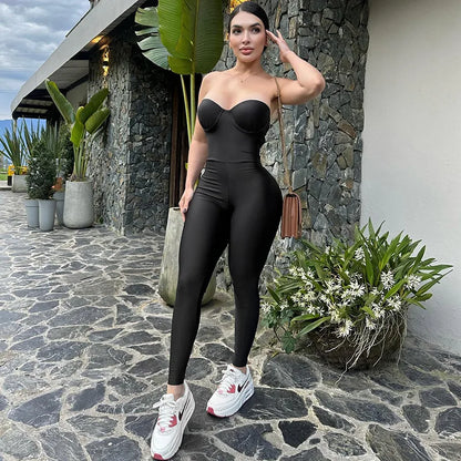 Variant image for Dam Overall Monokrom Figurnära Polyester Spandex-7