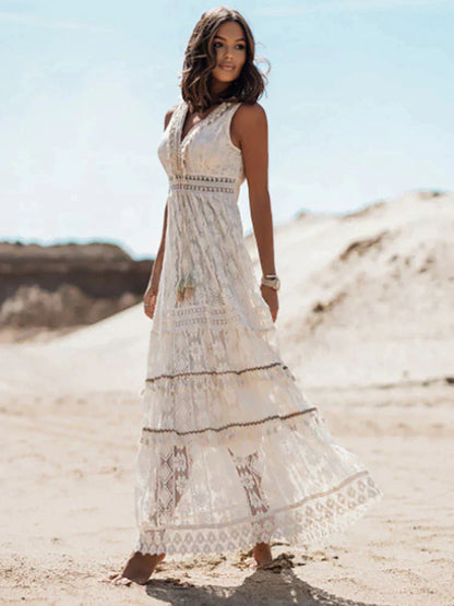 Dam Sommarklänning Elegant Lätt Material - Perfekt för Midsommar och Bröllopsgäst-1