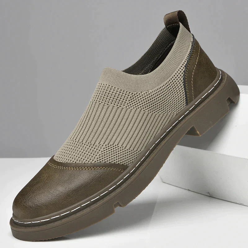 Herr Loafers Slip-on Andningsbart Mesh Läder-5