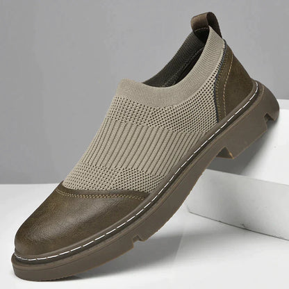 Herr Loafers Slip-on Andningsbart Mesh Läder-5
