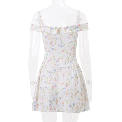 Dam Miniklänning A-linje V-hals Polyester med Öppen Rygg-6