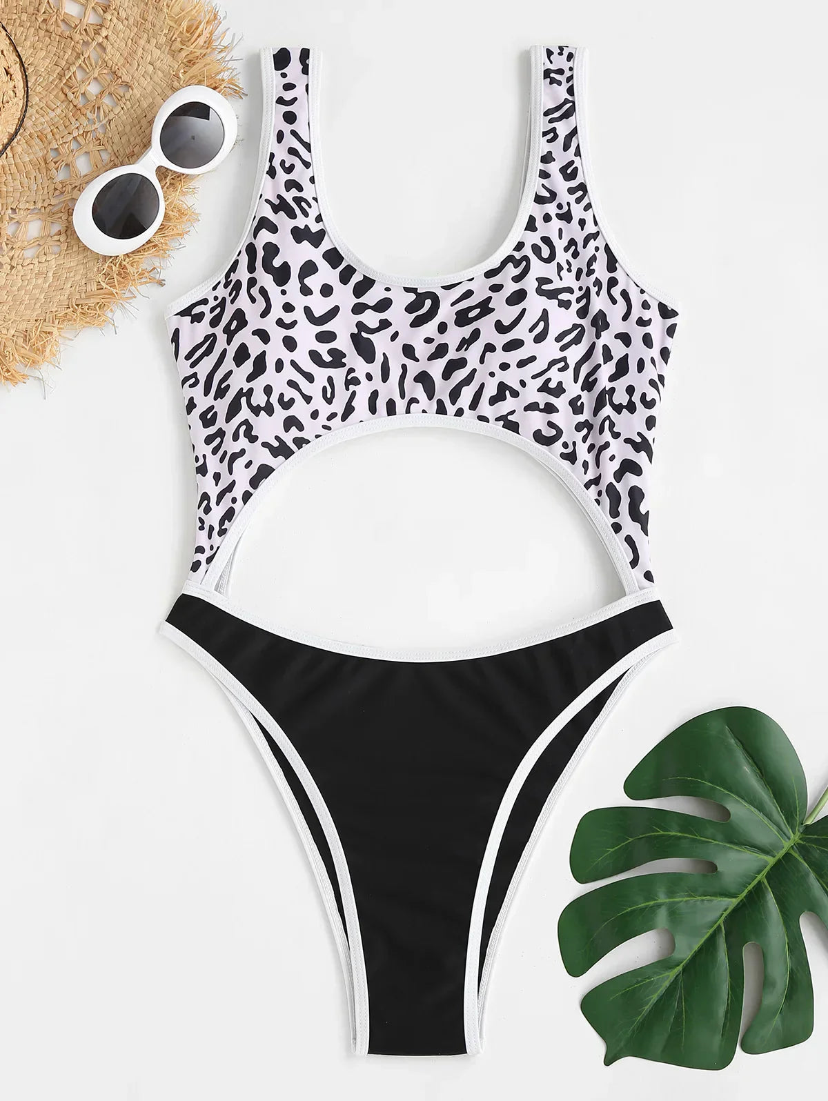 Dam Topp Leopardmönstrad Lätt Polyester-3