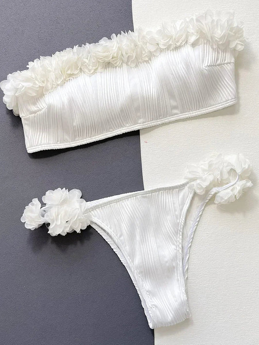 Baddräkt Dam Bandeau Stretchig Polyester för Strand och Pool-1