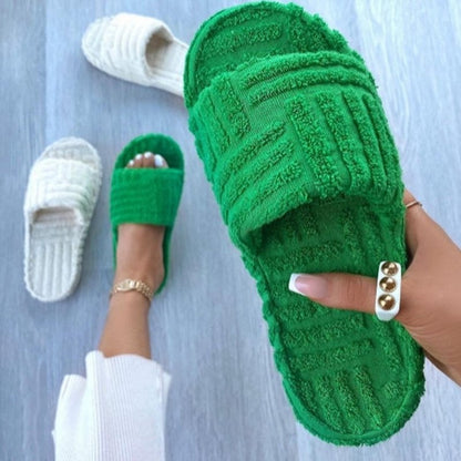 Sandaler Dam med Platt Design i Gummi och PU-material – Bekväma och Lätta för Sommarbruk 1