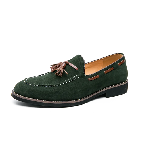 Herr Moccasin Skor Läder med Tofsar-1