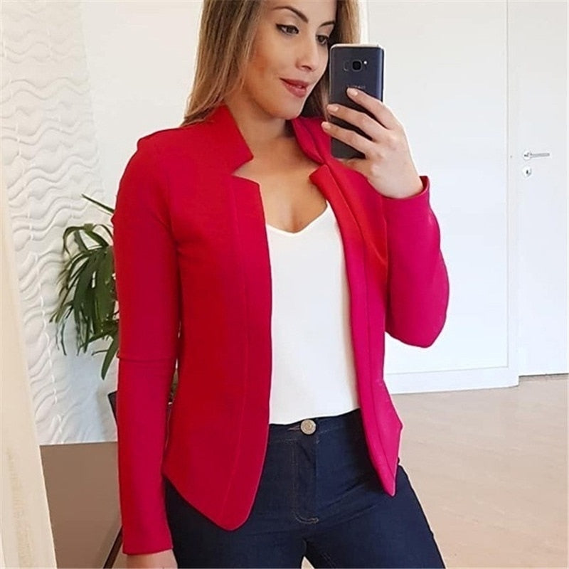 Variant image for Dam Blazer Långärmad Öppen Stickning 100% Polyester-9
