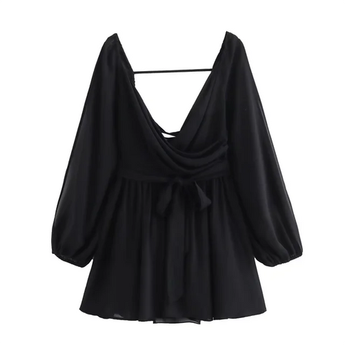 Dam Topp Leopardmönster V-Hals Polyester Festtoppar-1