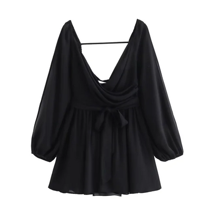 Variant image for Dam Topp Leopardmönster V-Hals Polyester Festtoppar-1