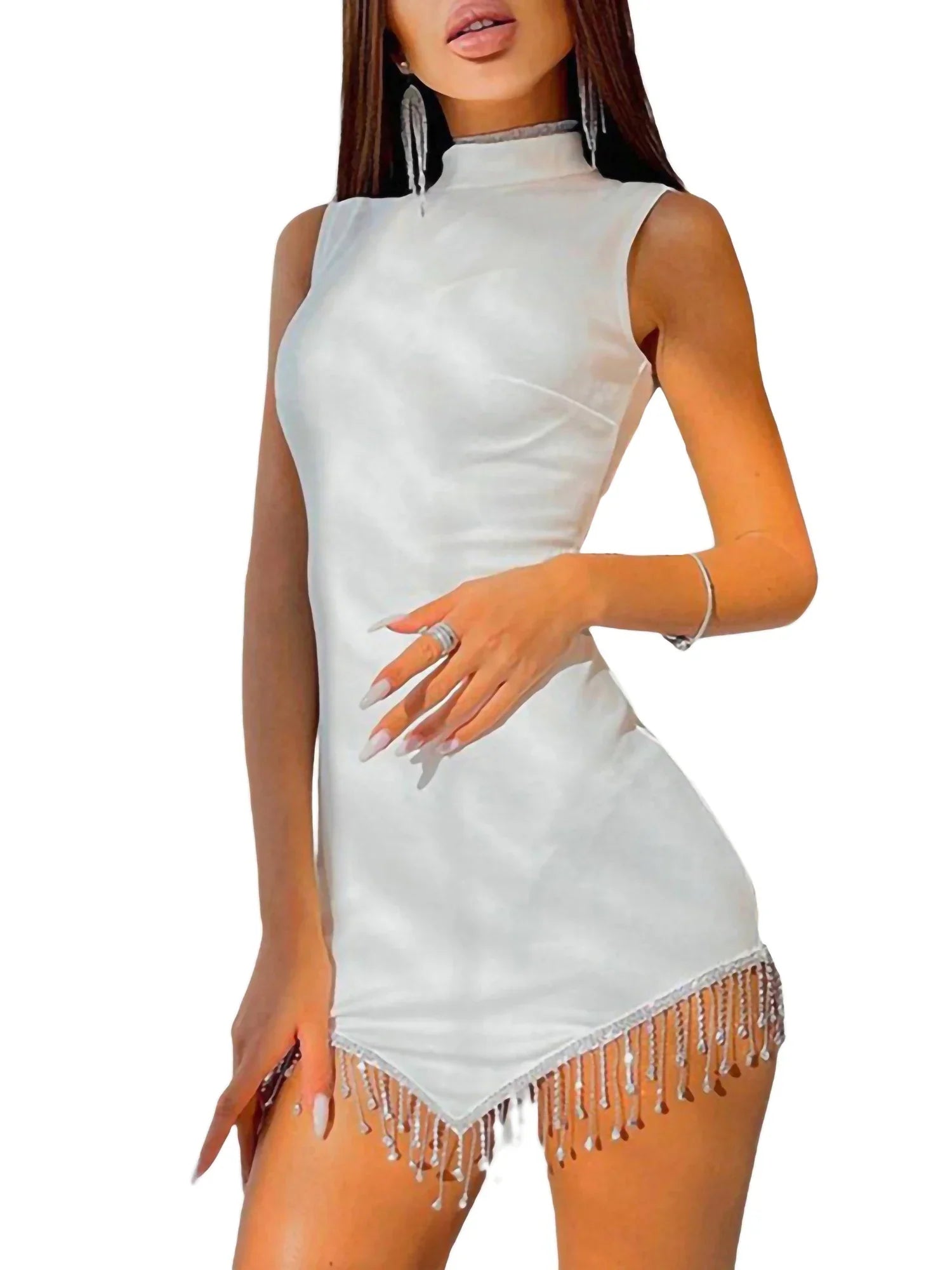 Variant image for Fina Dam Klänningar Mini Flödande Polyester Med Rund Halsringning-7