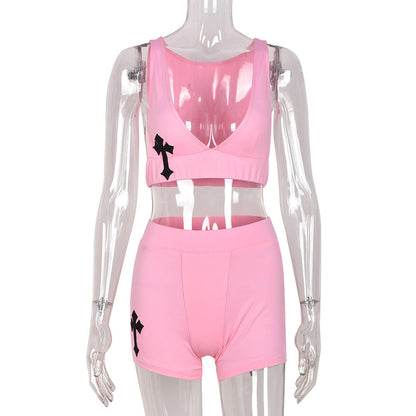 Kvinna Sportig Uppsättning Monokrom Spandex-5