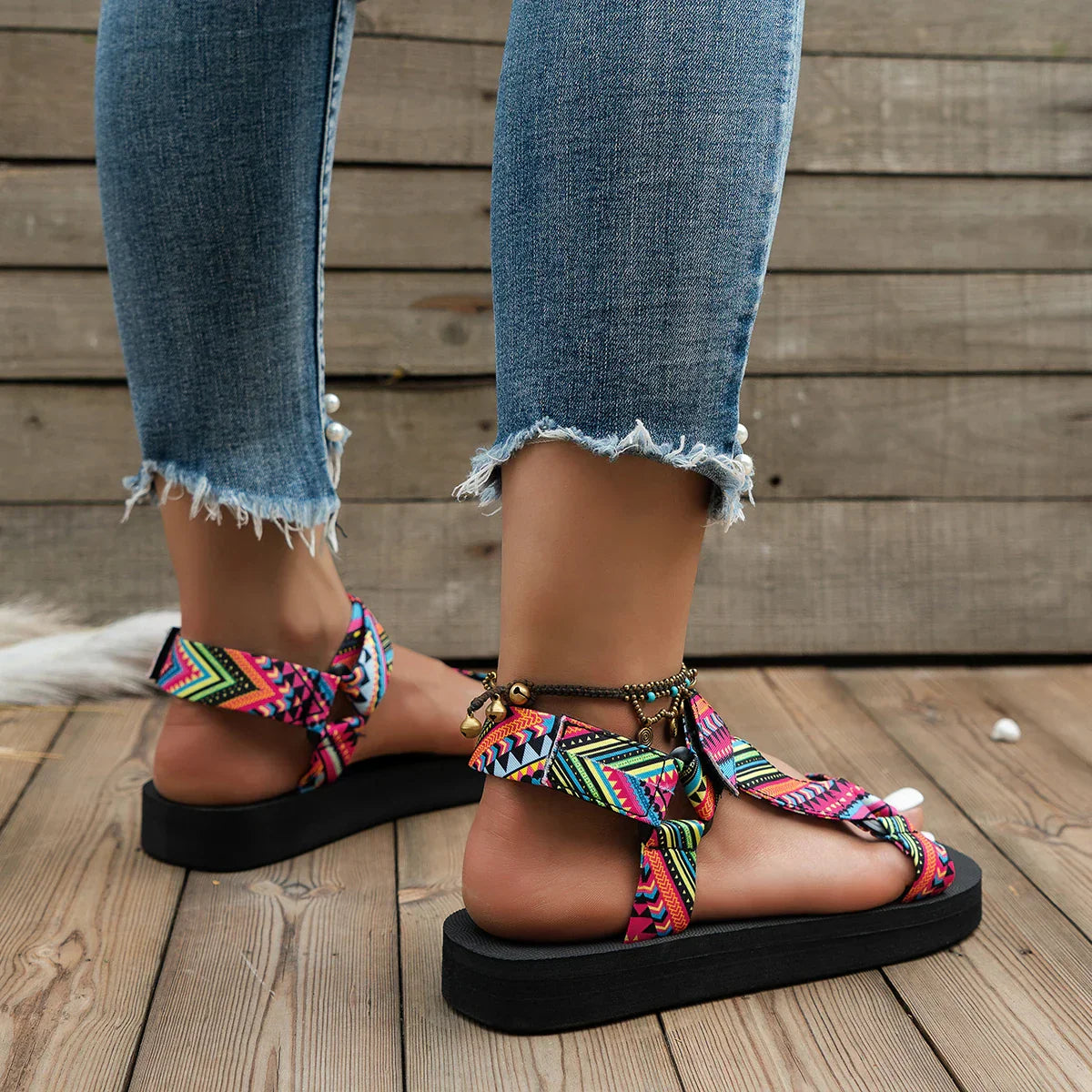 Dam Sandaler Platt Hampa med Komfortabel Sula 5