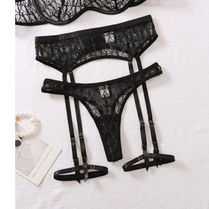 Damunderkläder Set Minimalistisk Polyester Snygga Underkläder Body-4