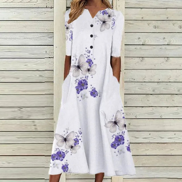 Variant image for Dam Klänning Lätt Avslappnad Bomull Design-1